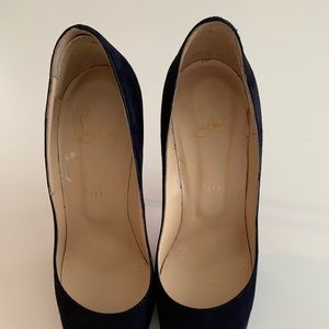 Christian Louboutin Pigalle 120 Suede Navy Size 9